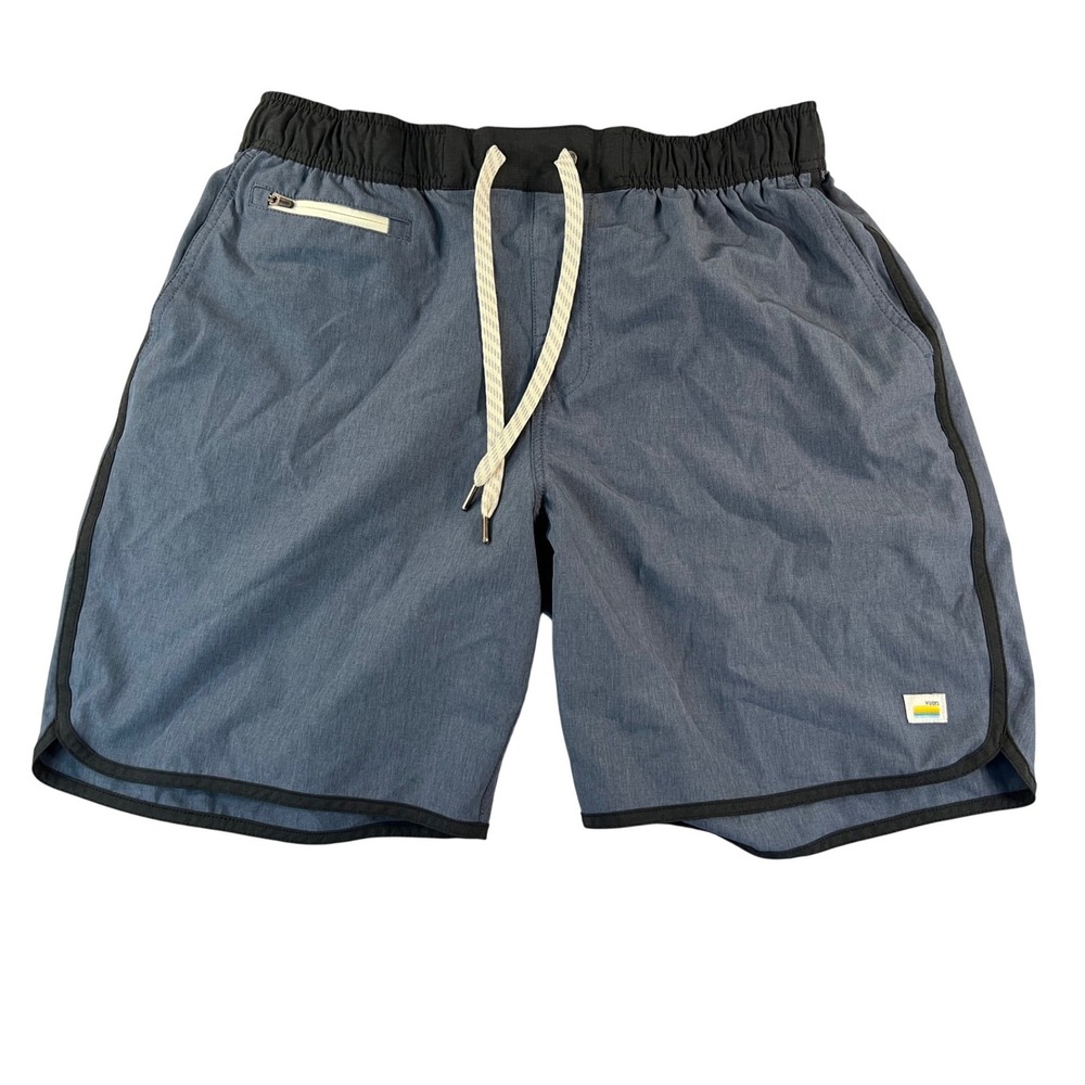 Vuori Shorts Mens‎ Charcoal Blue Heather Athletic Boardshorts Zip Size Unknown